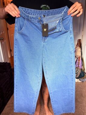 Wide Leg Light Blue Denim Jeans